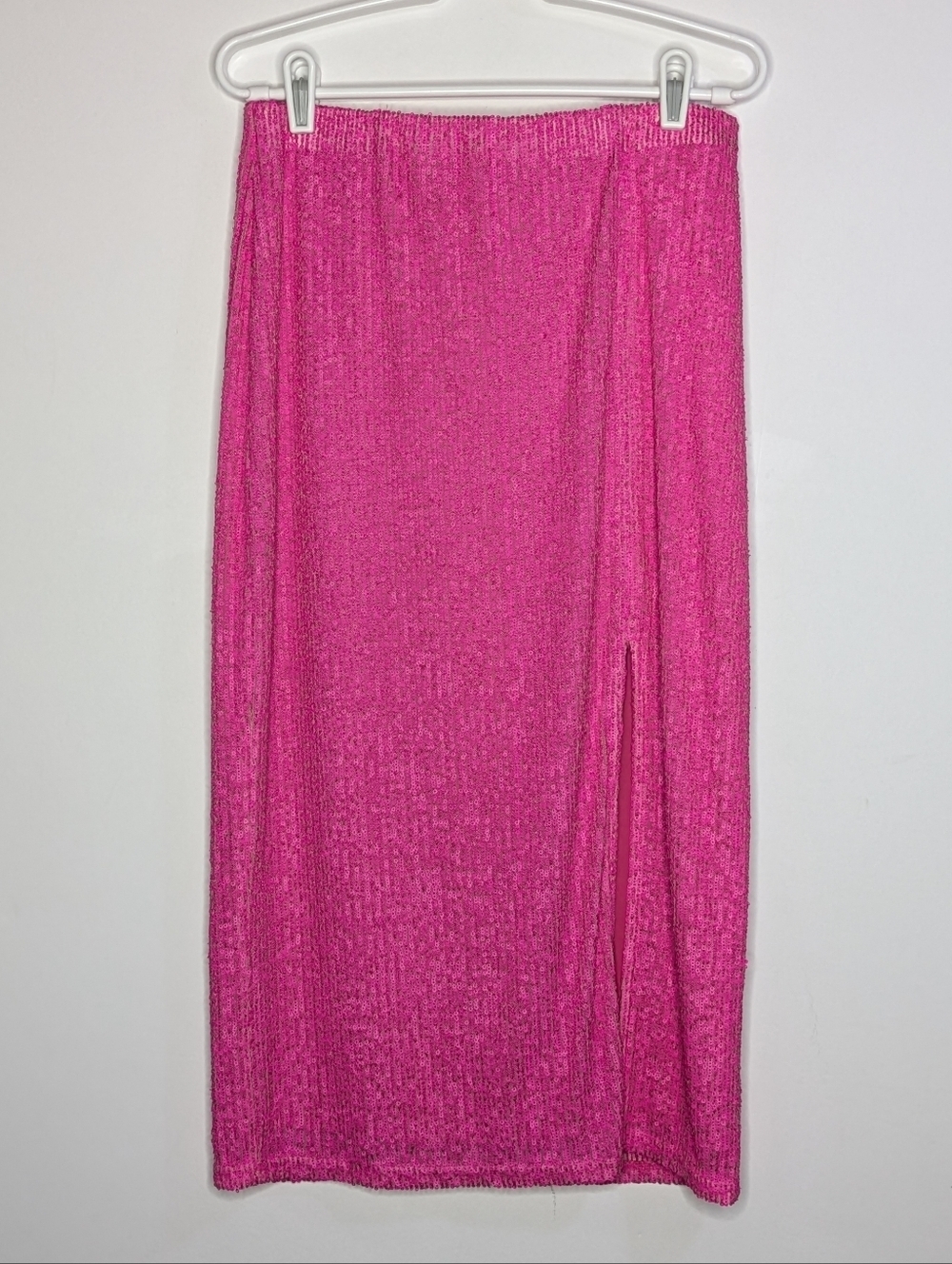 Topshop Pink Sequin Midi Skirt 8